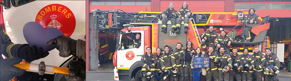 Repte solidari bombers Barcelona en suport a la Fundació CorAvant
